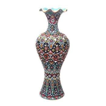 گلدان میناکاری طرح لاله ای