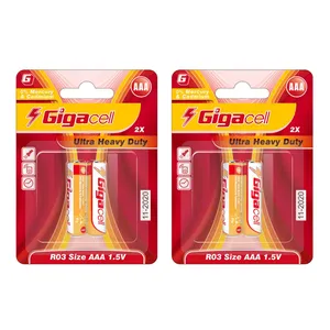 باتری نیمی قلمی گیگاسل مدل Ultra Heavy Duty بسته 4 عددی