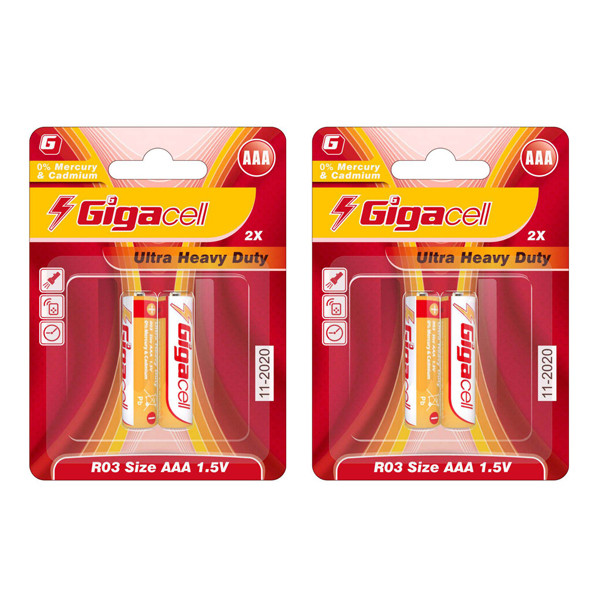 باتری نیمی قلمی گیگاسل مدل Ultra Heavy Duty بسته 4 عددی