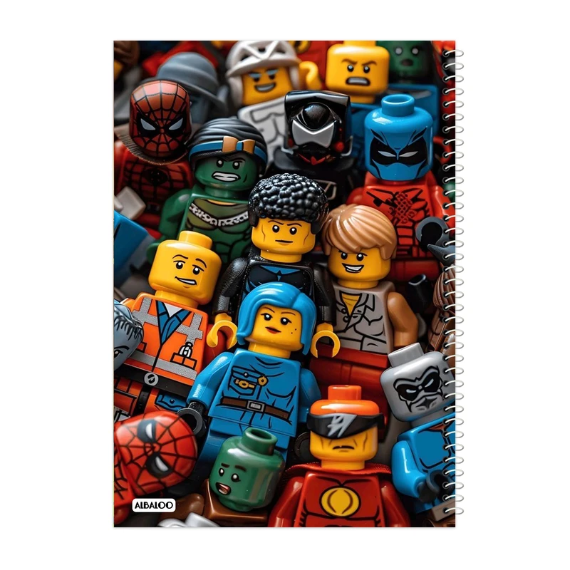 دفتر مشق 100 برگ آلبالو طرح لگو کد 2097