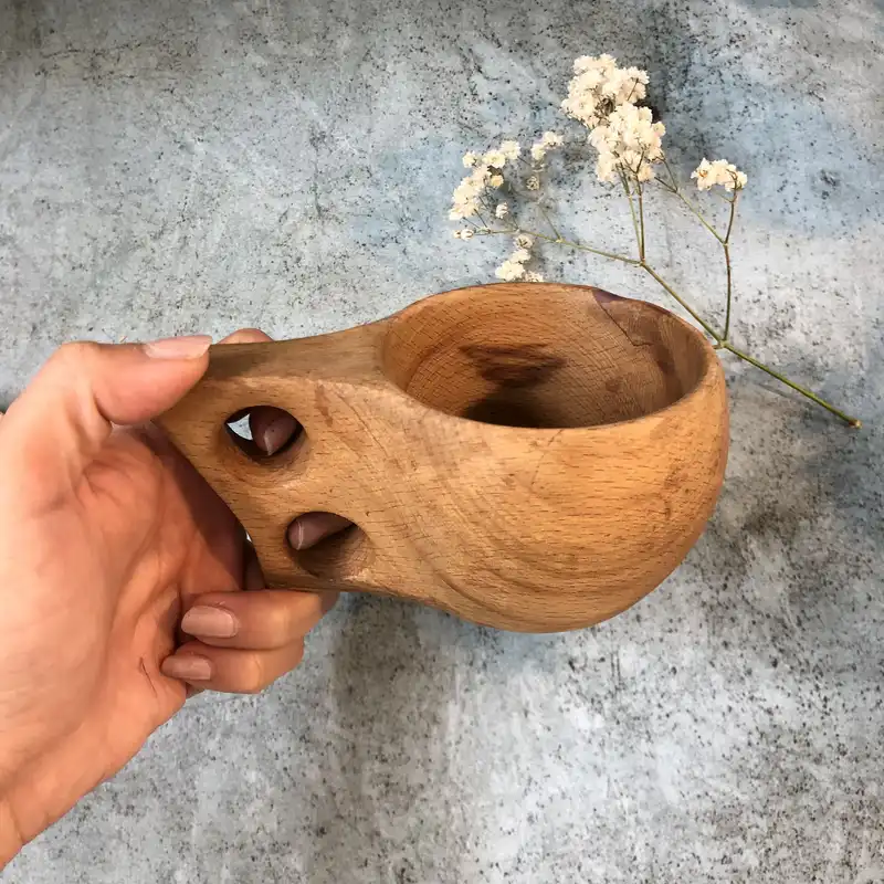 لیوان چوبی مدل طبیعت