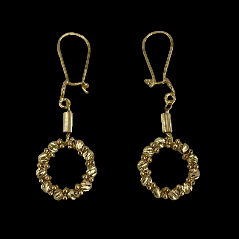 گوشواره آویز طلا کم اجرت 18 عیار زنانه گالری طلا و جواهر هانی مدل دوریکا