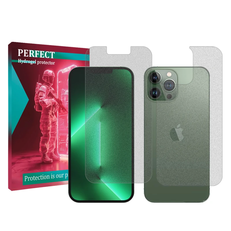  محافظ صفحه نمایش مات پرفکت مناسب برای گوشی موبایل اپل iPhone 13 Pro Max به همراه محافظ پشت گوشی