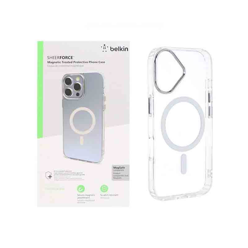 کاور belkin طرح شفاف Magsafe مناسب برای گوشی موبایل اپل iphone 16