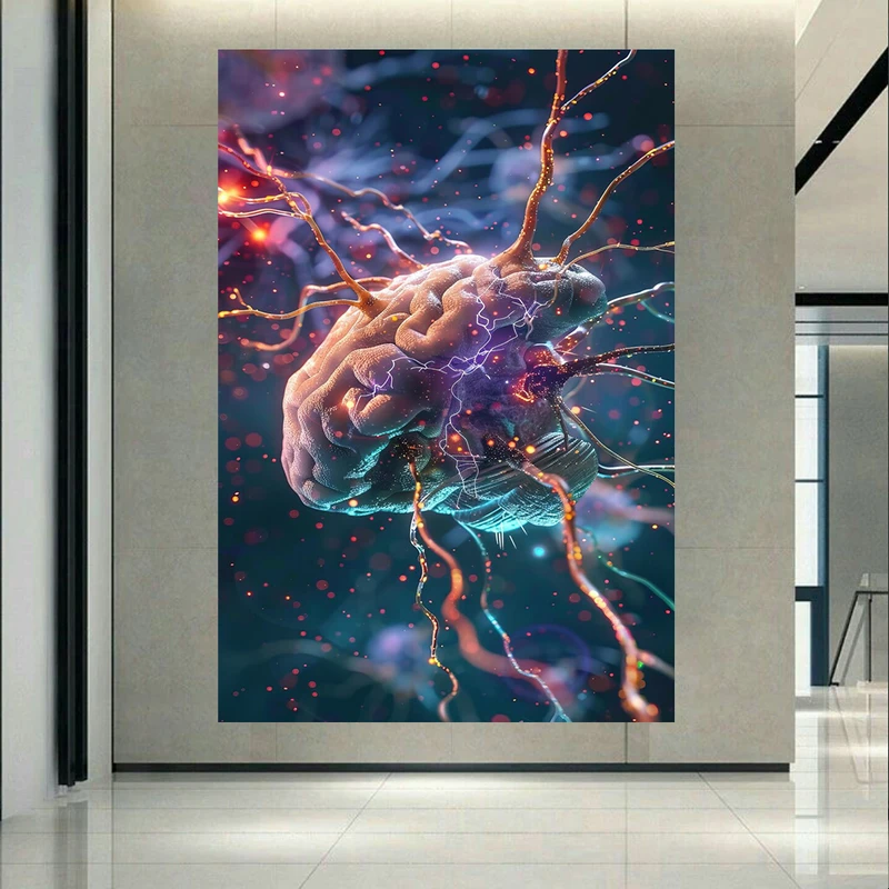تابلو بوم طرح مخمل مغز انسان مدل کنترل سیستم عصبی کد PD130769 