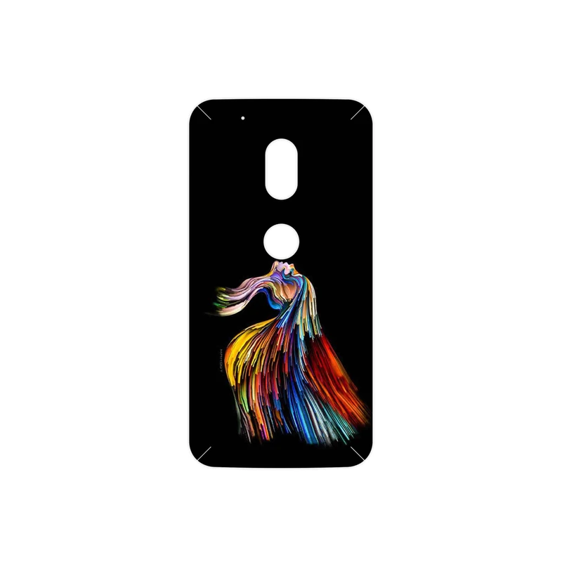 برچسب پوششی ماهوت مدل Rainbow Hair Digital Art مناسب برای گوشی موبایل موتورولا Moto G4 Play