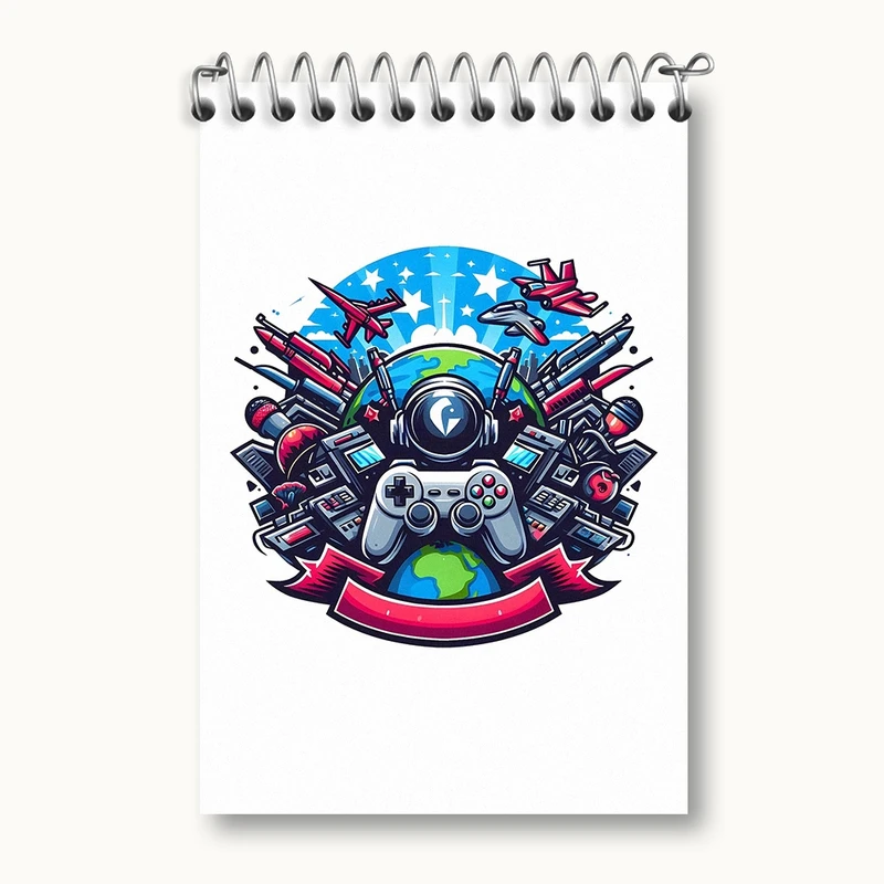 دفتر یادداشت 50 برگ خندالو مدل فضانورد گیمر کد F2908