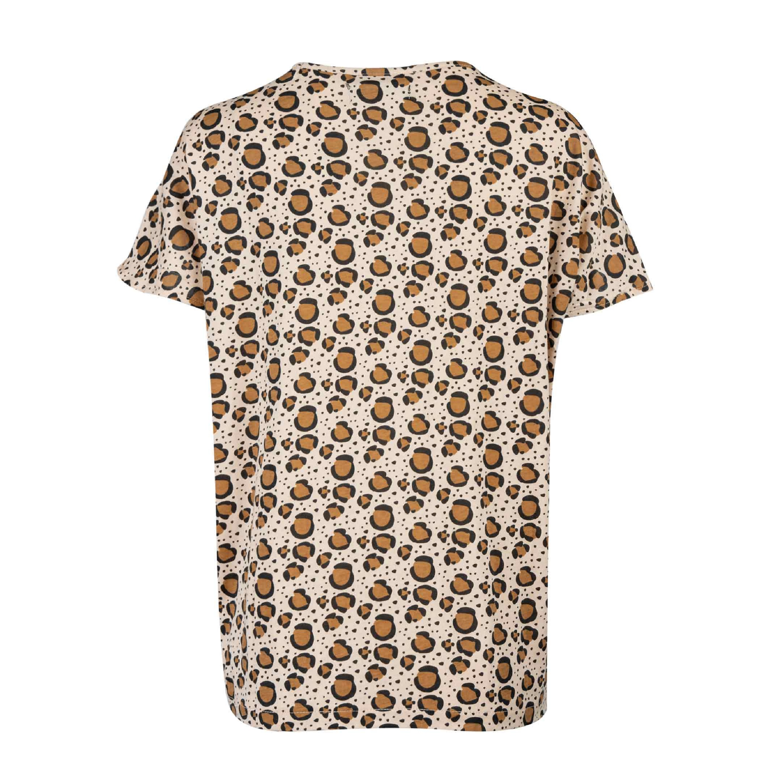تی شرت آستین کوتاه زنانه جوتی جینز مدل پلنگی کد 1551349 رنگ قهوه‌ای -  - 2