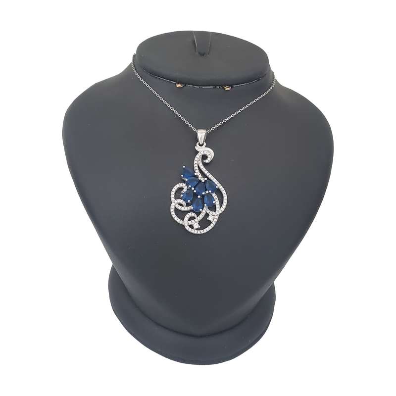 گردنبند نقره زنانه ترمه ۱ مدل طاووس کد smed 1170