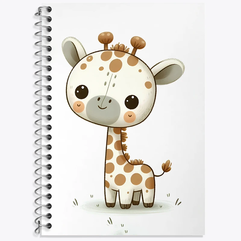 دفتر زبان 50 برگ خندالو مدل دو خط طرح زرافه کیوت کد N3121