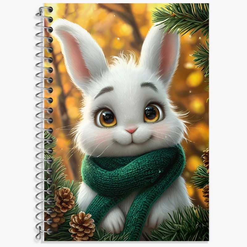 دفتر زبان 50 برگ خندالو مدل دو خط طرح خرگوش بامزه کد F7225