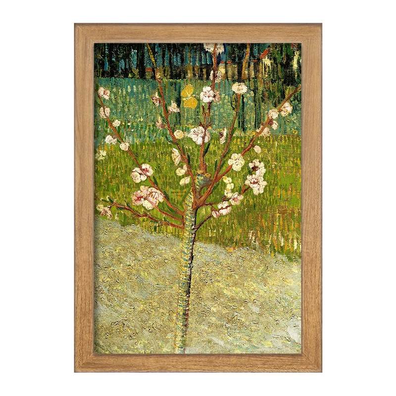 تابلو خندالو مدل نقاشی درخت بادام در حال شکوفه اثر ونسان ونگوگ کد F12421