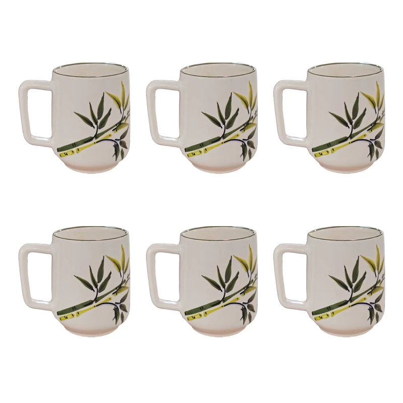 ماگ سرامیکی طرح بامبو کد pur بسته ۶ عددی