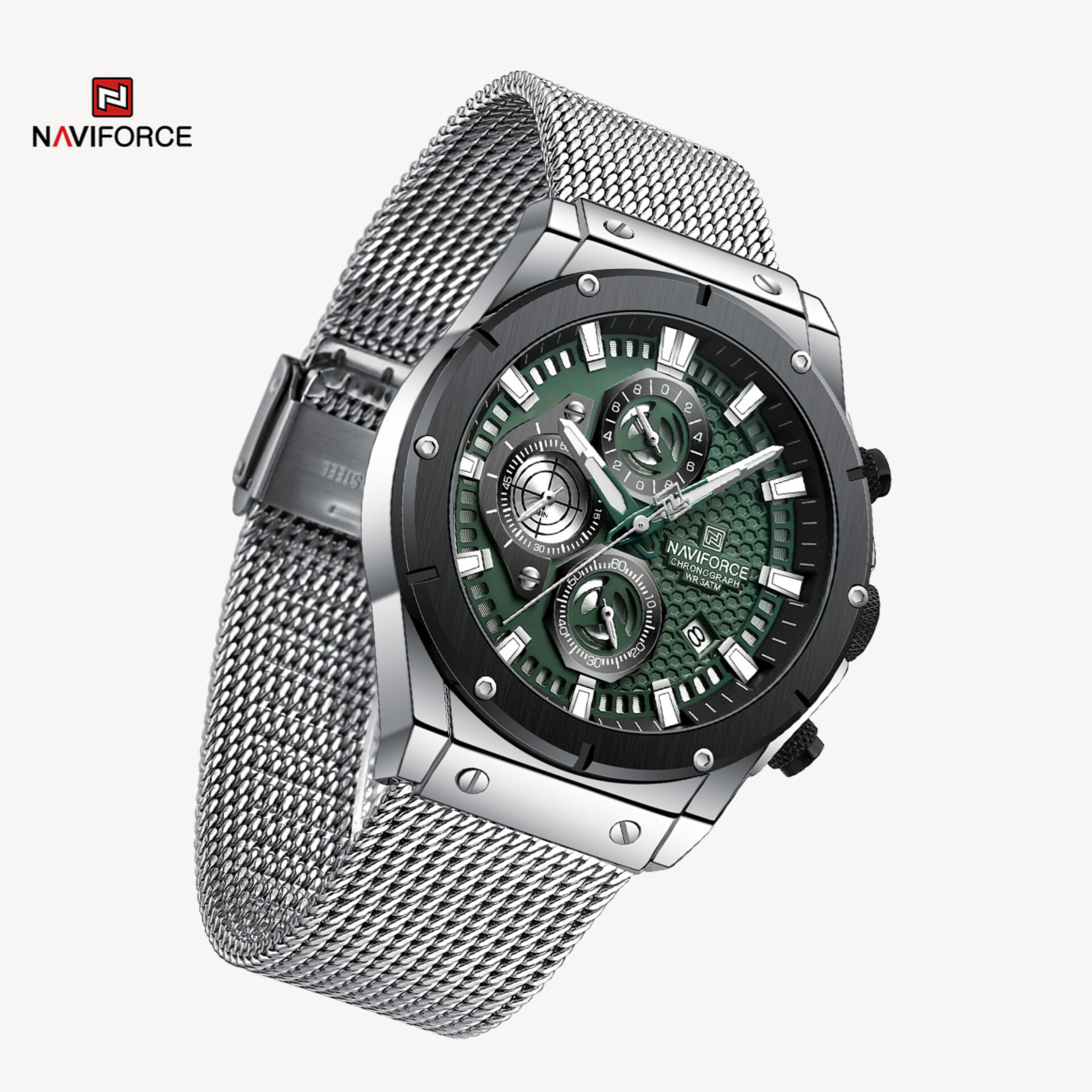 ساعت مچی عقربه‌ای مردانه نیوی فورس مدل NF8027-SGN