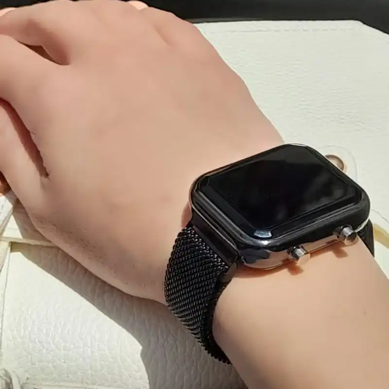 ساعت مچی دیجیتال مدل حصیری LED