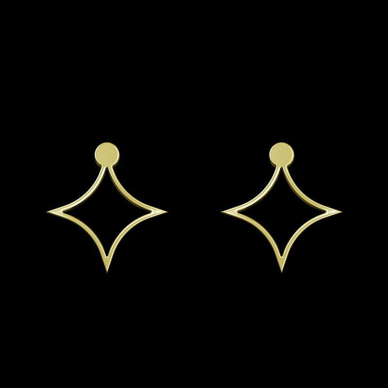 گوشواره طلا 18 عیار زنانه مدوپد مدل ستاره کد GA1-15530