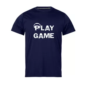 تی شرت آستین کوتاه مردانه مدل play game_N1_0217 رنگ سرمه ای
