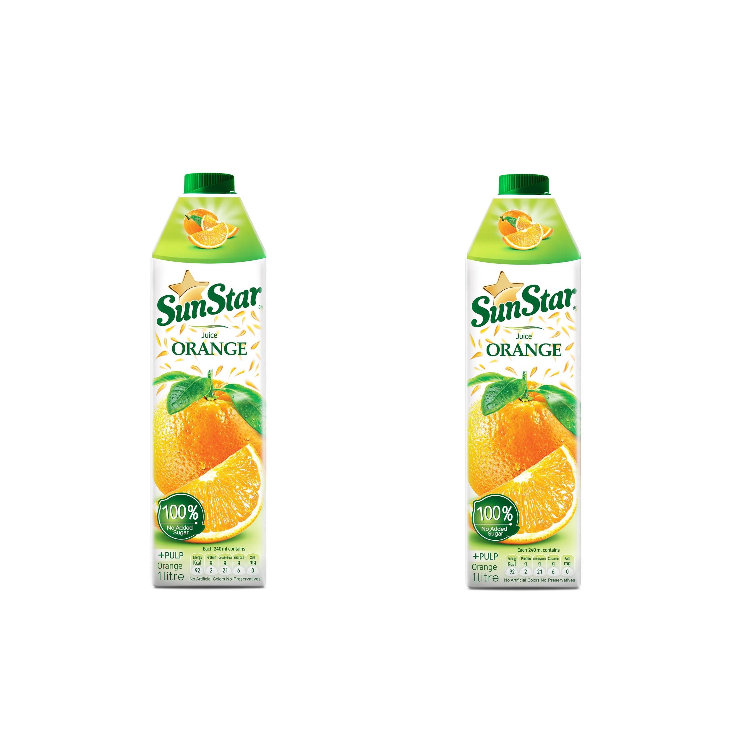 آبمیوه پرتقال طبیعی سان استار - 1 لیتر بسته 2 عددی