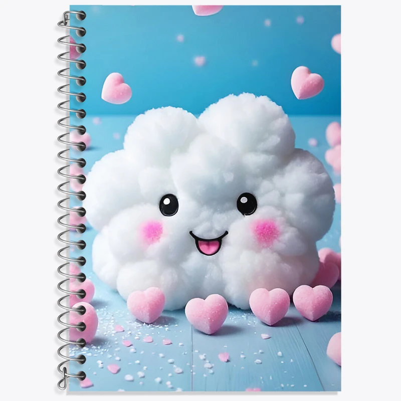 دفتر زبان 50 برگ خندالو مدل سه خط طرح ابر کیوت کد N4062