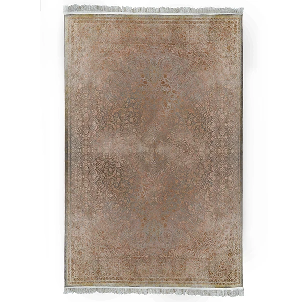 فرش ماشینی 1200 شانه فرش صرافیان زمینه بژ حاشیه بژ مدل ونوس