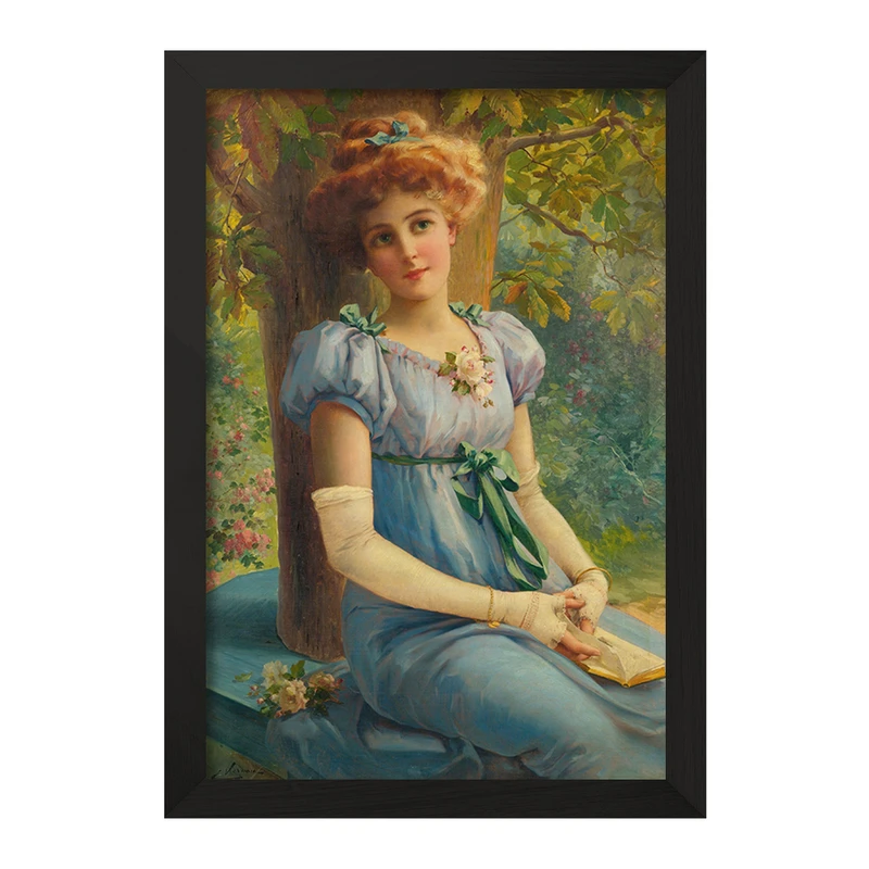 تابلو خندالو مدل نقاشی نگاهی شیرین اثر امیلی ورنون کد F12174