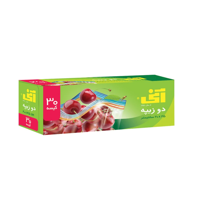 کیسه زیپ‌ دار آنی مدل 25×20 دوزیپه بسته 30 عددی
