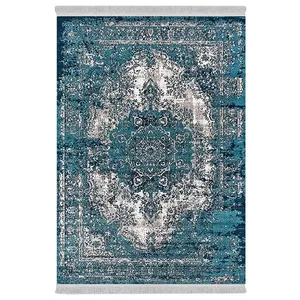 فرش پارچه‌ای دفه مدل فرشینه هازان مخمل طرح فانتزی کد 3124