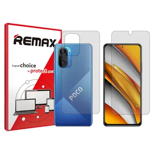 Remax HyGEL model transparent screen protector suitable for Xiaomi Poco F3 mobile phone along with the back protector