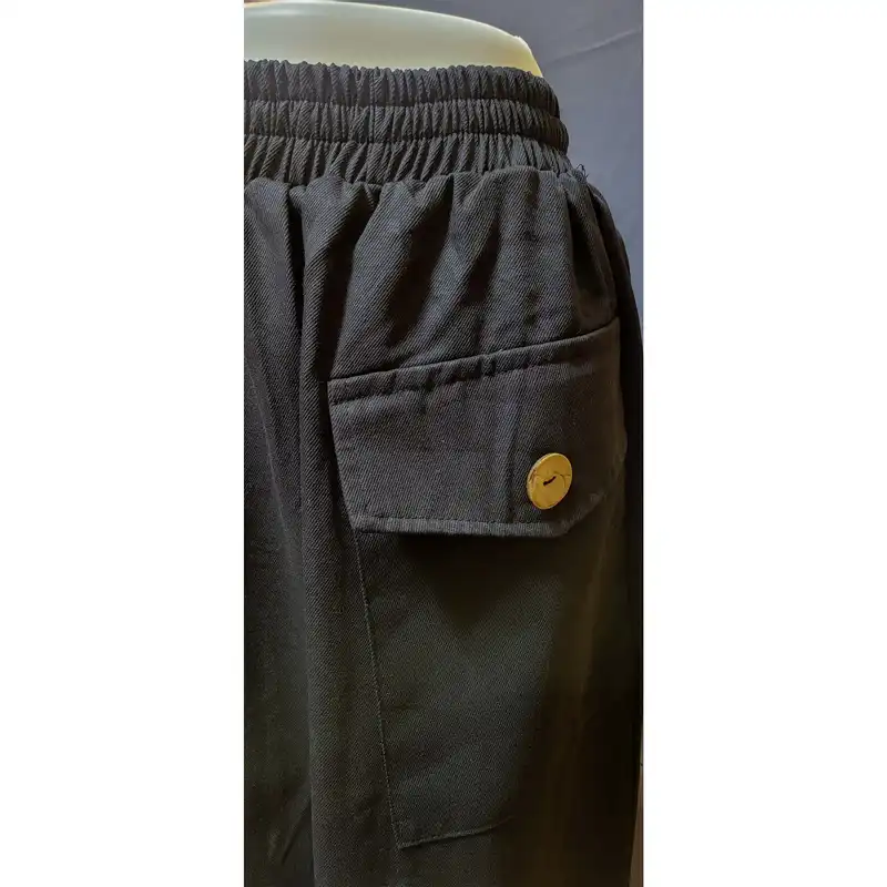 دامن چین‌دار زنانه مدل کتان تک جیب رنگ مشکی