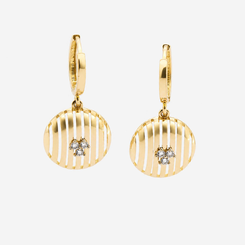 گوشواره حلقه‌ای طلا 18 عیار زنانه مایا ماهک مدل هرموس ME1294 - 2