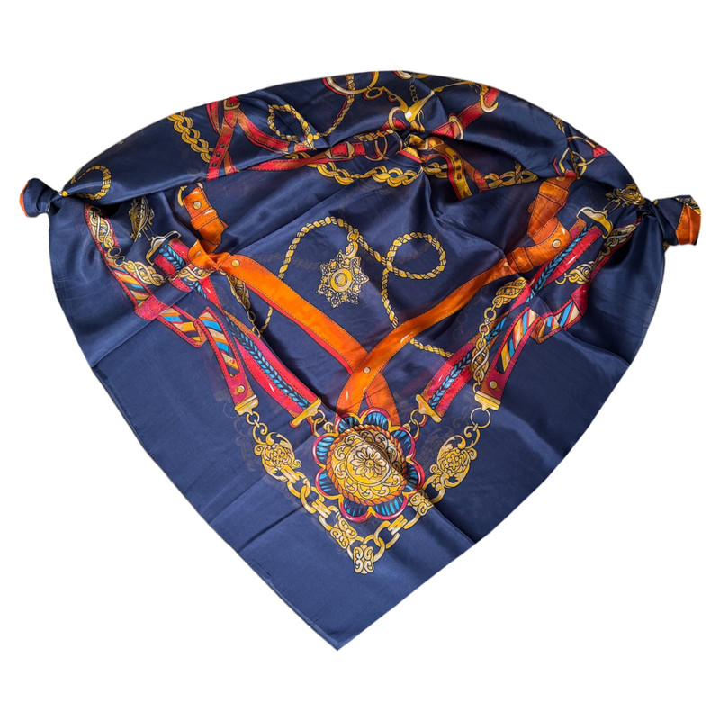 روسری زنانه مدل حریر ابرشیم زنجیره ای کد 03