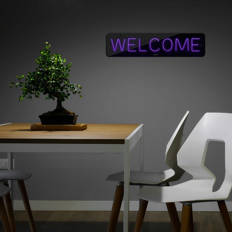 چراغ دیواری نئون دیزاین طرح Welcome-BL_PR