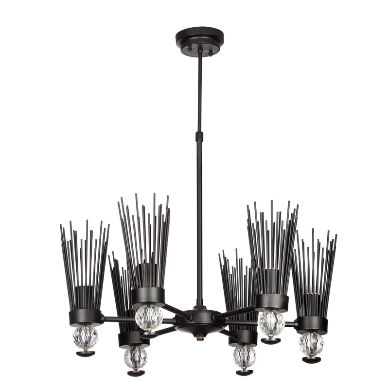 لوستر 6 شعله چشمه نور کد N2436-6BK