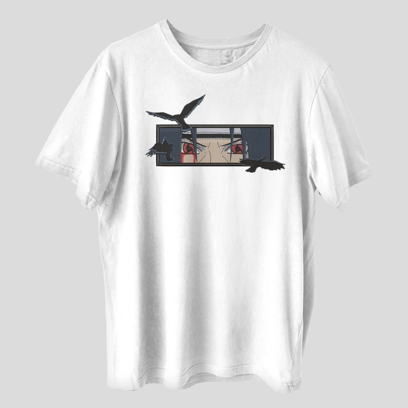 تی شرت آستین کوتاه مردانه مدل انیمه ای ناراتو شخصیت ایتاچی کلاغ سیاه کد anm473