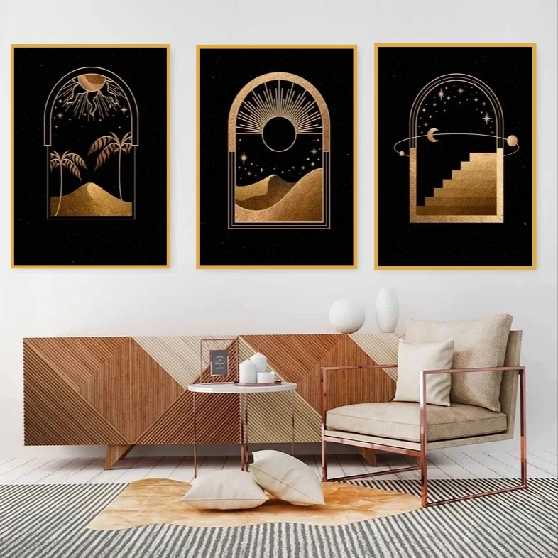 تابلو طرح شن های صحرا مدل TA6482 مجموعه سه عددی