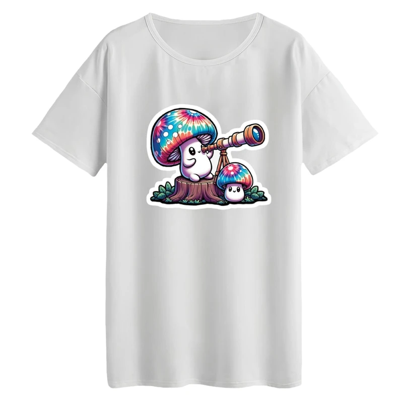 تی‌شرت لانگ آستین کوتاه زنانه مدل قارچ کد 01