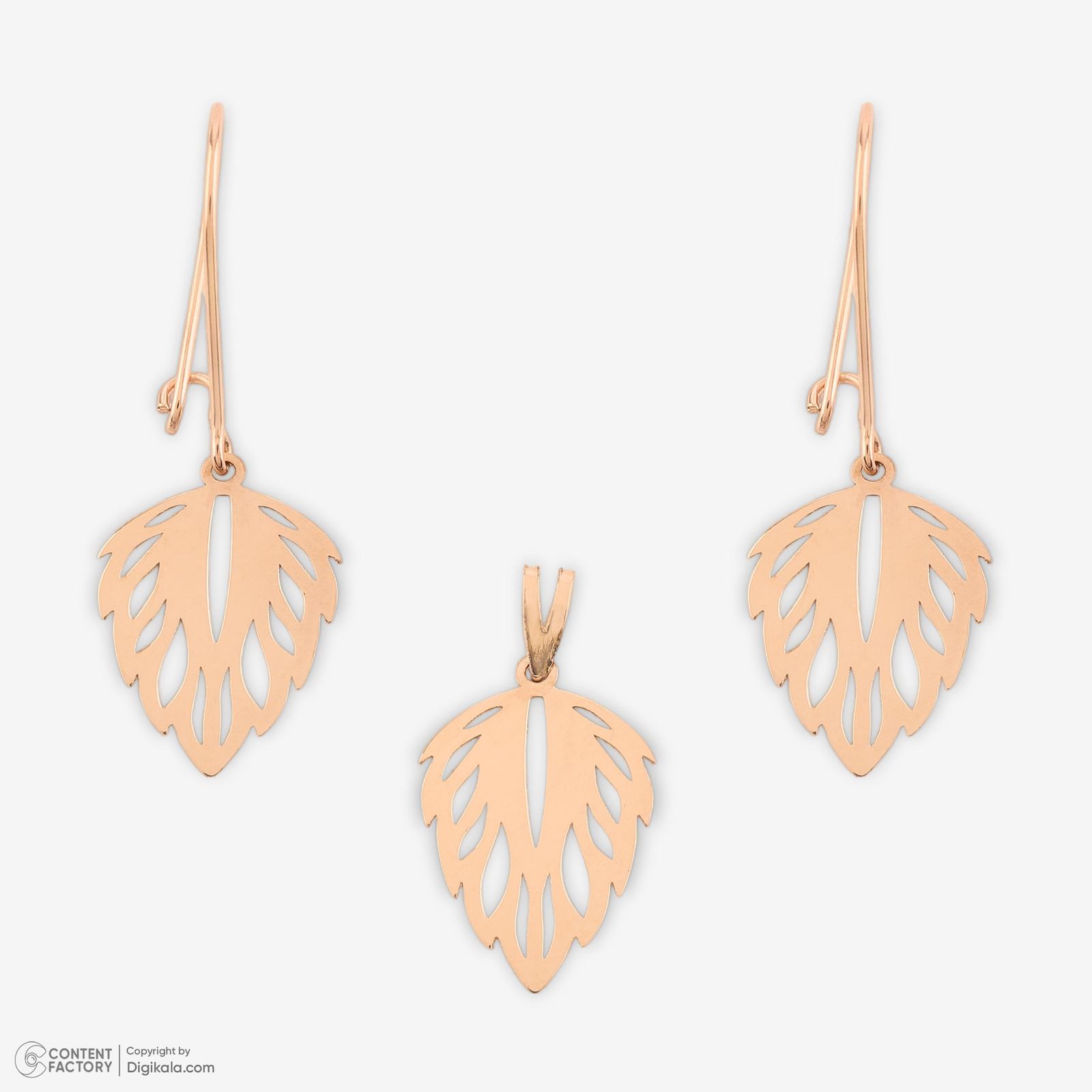 نیم ست طلا 18 عیار زنانه حافا گلد مدل برگ کد nim07 -  - 11