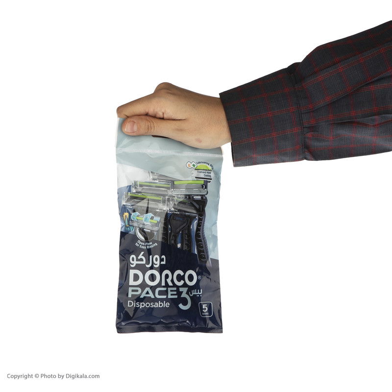 خودتراش دورکو مدل Pace 3 Disposable تحت لیسانس بسته 5 عددی