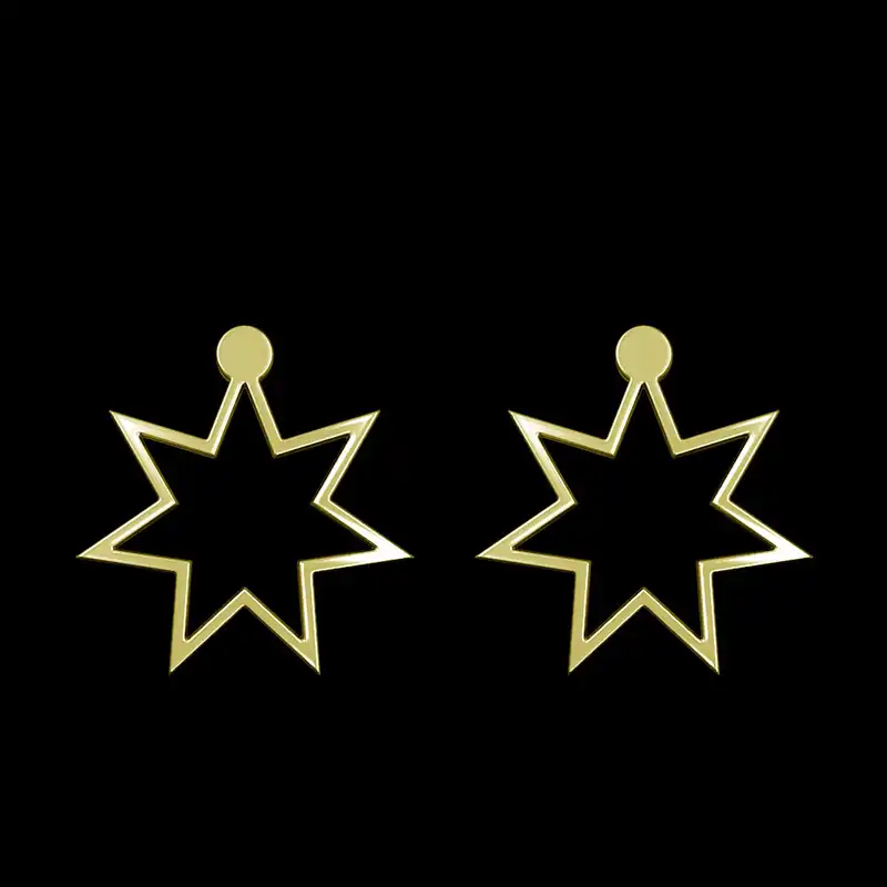 گوشواره طلا 18 عیار زنانه مدوپد مدل ستاره کد GA1-15579