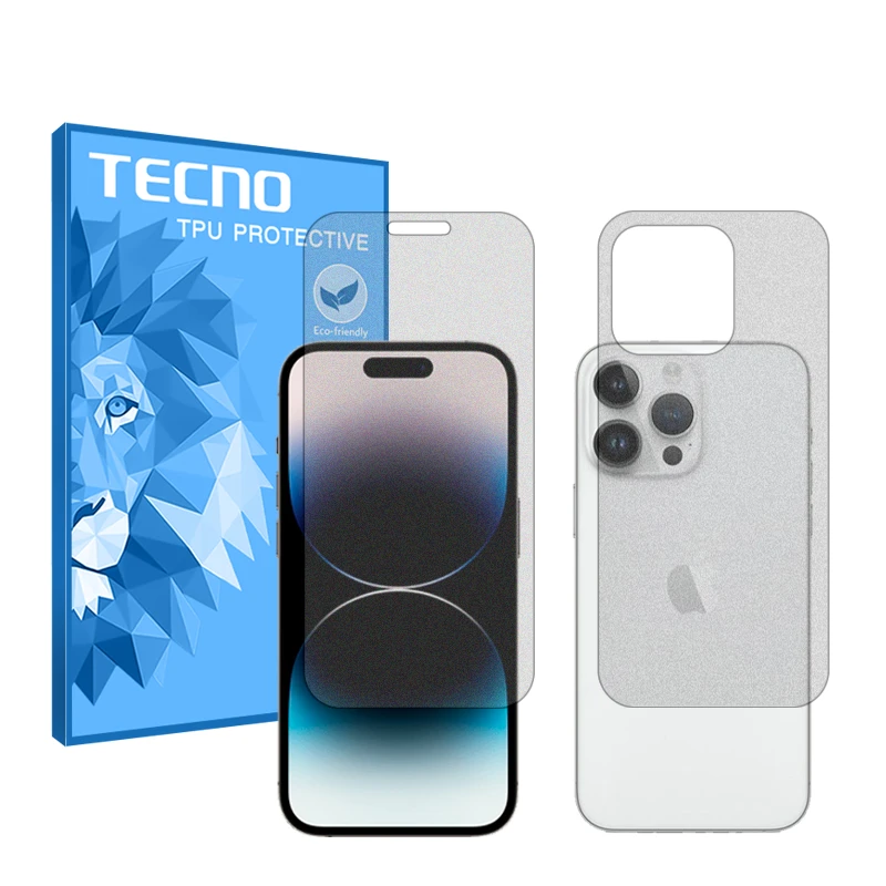 محافظ صفحه نمایش مات تکنو مدل HyMTT مناسب برای گوشی موبایل اپل iPhone 14 Pro به همراه محافظ پشت گوشی
