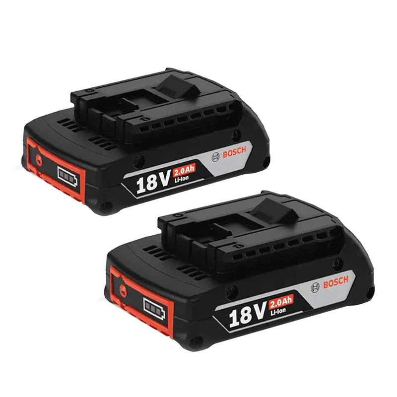 باتری لیتیومی 18 ولت 2 آمپر ساعت بوش مدل Li.ion-GBA 18V 2.0 AH مجموعه 2 عددی