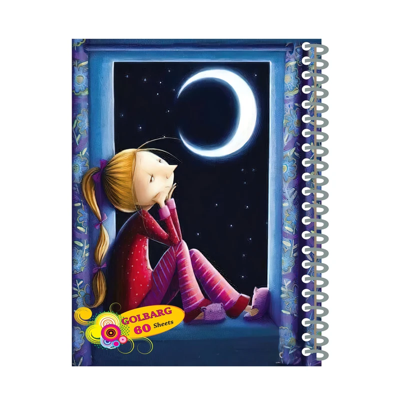 دفتر مشق 60 برگ گلبرگ طرح عروسکی ماه کد 407