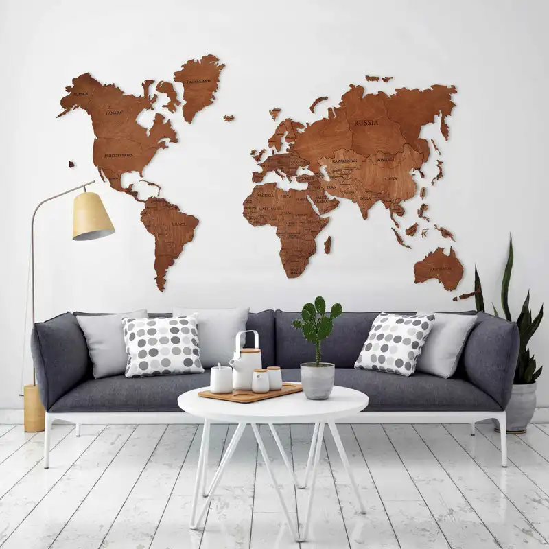 استیکر دیواری طرح نقشه جهان کد 2021 مجموعه 26 عددی