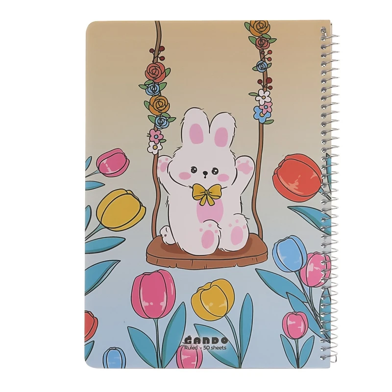 دفتر مشق 50 برگ گاندو مدل کیوت طرح فانتزی کد 6453