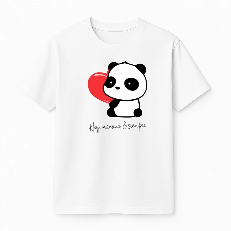 تی‌شرت آستین کوتاه پسرانه مدل پاندا و قلب کد v17 