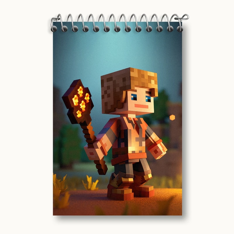 دفتر یادداشت 50 برگ خندالو مدل ماینکرافت (Minecraft) کد F2056