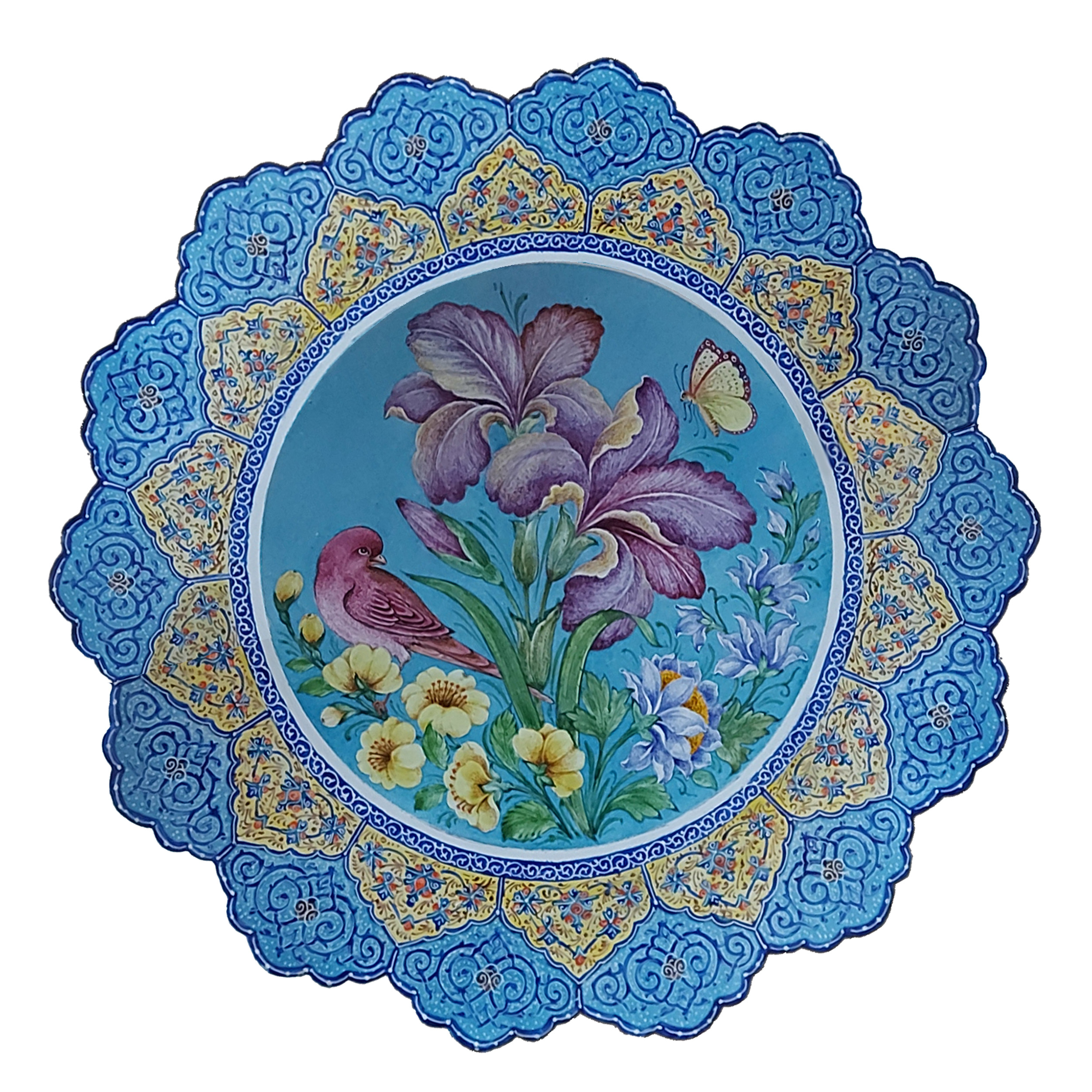 بشقاب میناکاری مسی کد 109