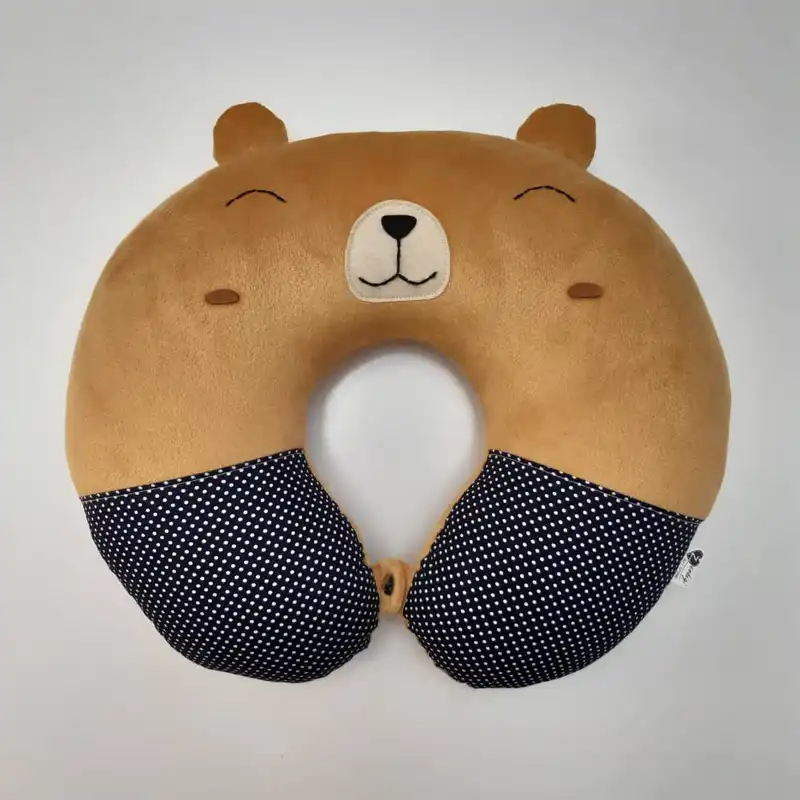 بالش دورگردنی گروه هنری زندگی طرح خرس مهربان به همراه چشم بند