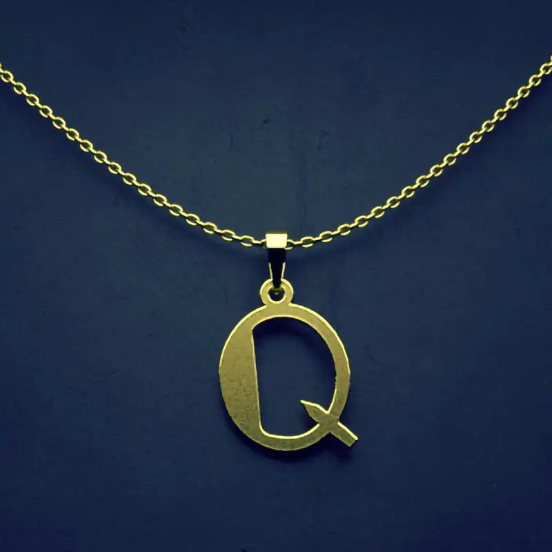 گردنبند طلا 18 عیار زنانه مدوپد مدل حرف Q کد H3-1-1303