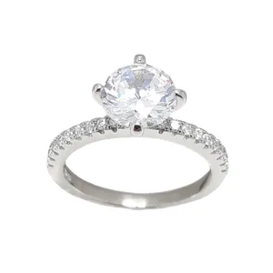 انگشتر نقره زنانه مدل سولیتر  کد 10036